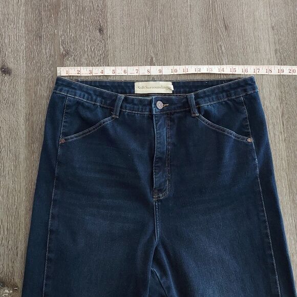 Soft Surroundings High Rise Straight Leg Touch of  Lace Ankle Jeans 16T - Picture 9 of 11